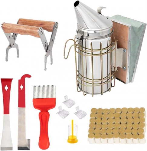 Ensemble d'outils d'apiculture, 10 fumeurs de ruche, 54 granulés de fumeur, fournitures d'apiculture, Kit de démarrage de fournitures d'apiculture