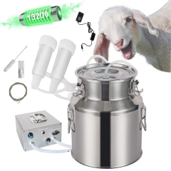 Electric Goat Milking Machine 14 L Portable Pulsation Vacuum Pump Milker with Stainless Steel Milk Bucket