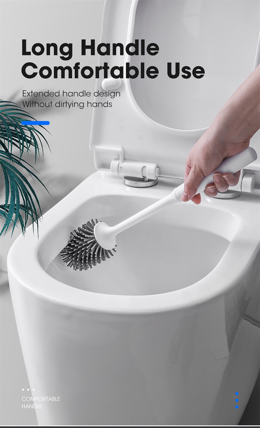 GESEW wall-mounted silicone toilet brush