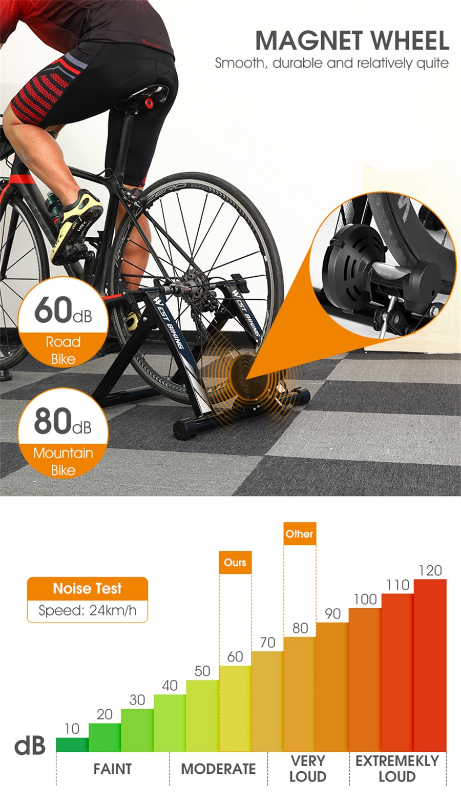 West Biking indoor exercise bike trainer