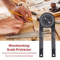 Échelle de travail du bois, rapporteur de scie à onglet, niveau d'angle avec crayon de marquage, règle de mesure, outils de jauge
