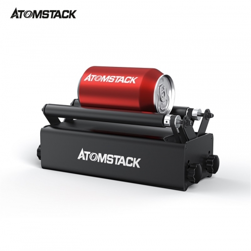 ATOMSTACK R3 Rouleau pour objets cylindriques avec axe de gravure rotatif à 360 ° 8 réglages d'angle Diamètre de gravure 4mm