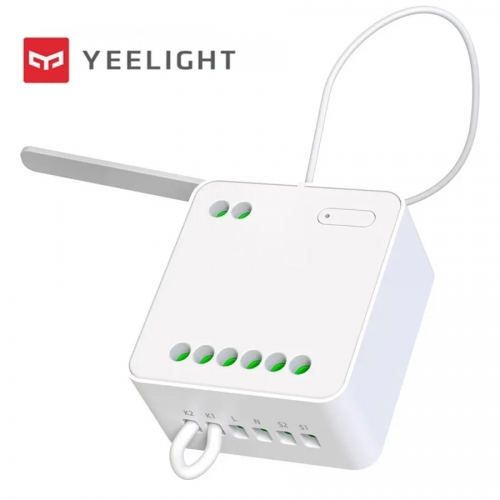 Yeelight Module de contrôle intelligent double, contrôleur de relais sans fil bidirectionnel, commutateur intelligent, fonctionne pour l'application x