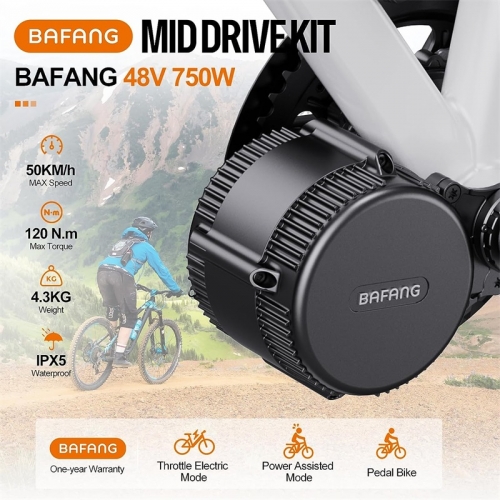 Bafang motor bbs02b bbs02 48v 750w medium drive motor 8fun electric bicycle motor conversion kit 68mm/100mm for mountain bike