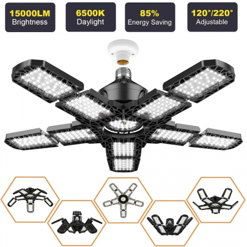 Foldable LED Bulbs E27 Garage Adjustable Multi Panel Light For Workshop Warehouse Shop Ceiling Lighting 15000LM 150W