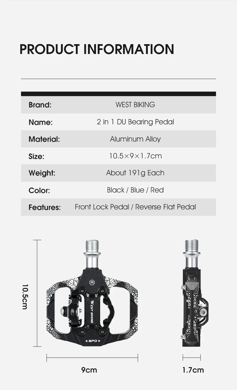 West Biking Fahrrad Lock Pedal 