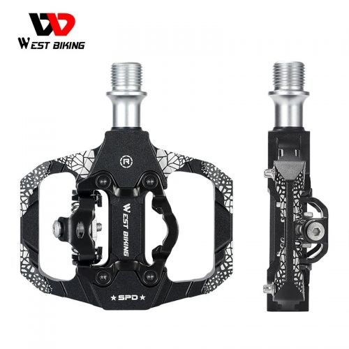 West Biking Fahrrad Lock Pedal 2 In 1 Mit Freies Cleat Für SPD System MTB Rennrad Pedale Anti-slip Lager Radfahren Zubehör