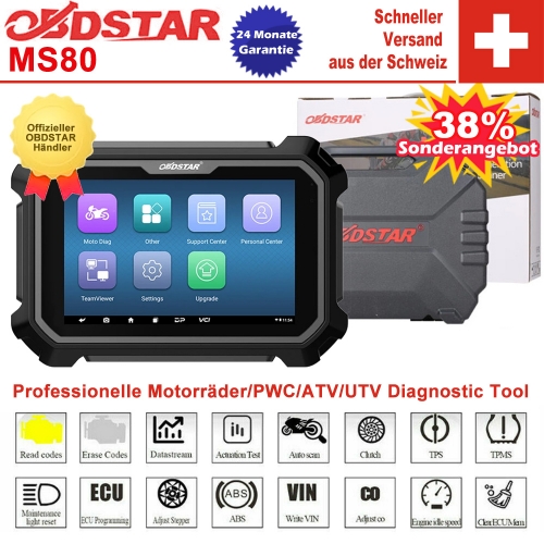 Appareil de diagnostic de moto OBDSTAR MS80 tablette de dispositif de diagnostic de motoneige professionnelle