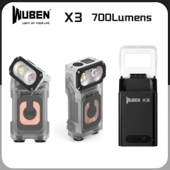 WUBEN X3 hiboux 700LM Mini lampe de poche porte-clés LED tête rotative à 180 ° lampe de poche EDC avec Station de charge sans fil