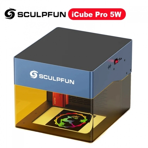 Sculpfun icube pro 5w laser engraver portable laser bt engraving machine with smoke filter temperature 130x130mm area type-c