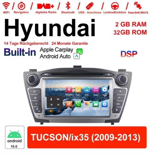 7 Inch Android 10.0 Car Radio / Multimedia 2GB RAM 32GB ROM For Hyundai TUCSON / ix35 Built-in Carplay / Android Auto