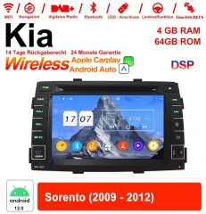 7 Zoll Android 12.0 Autoradio / Multimedia 4GB RAM 64GB ROM Für Kia Sorento 2009-2012 Mit WiFi NAVI Bluetooth USB