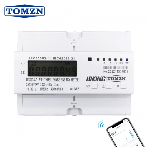 Minuterie de compteur d'énergie triphasée 80a Tomzn Tuya WiFi Ale