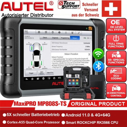 Autel MaxiPRO MP808S-TS Vollständige TPMS/RKDS Bluetooth OBD2 Alle Systems und 30 Sonderfunktionen KFZ Diagnosegerät/ KFZ Fehlercode TPMS Scanner