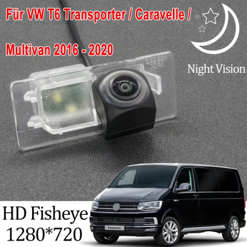 HD 1280x720 Fisheye Rear View Camera for Volkswagen VW T6 Transporter/Caravelle/Multivan 2016 2017 2018 2019 2020