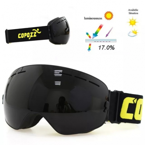 Lunettes de ski COPOZZ double couche UV400 anti-buée grand masque de ski