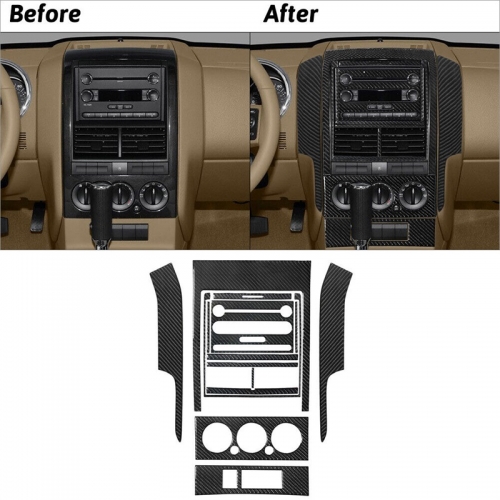 14 pièces pour Ford Explorer 2008-10 garniture de couverture de Console centrale intérieure en Fiber de carbone