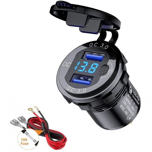 Quick Charge 36W Motorcycle Dual USB Charger