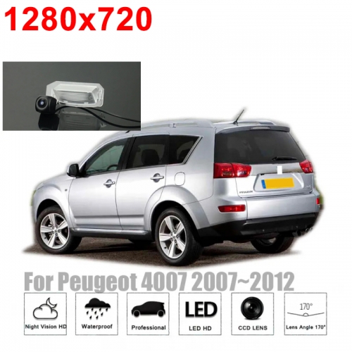 1280x720 HD Fisch eye Rückfahrkamera für Peugeot 4007 2007-2012