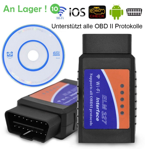 OBD2 OBDII WiFi ELM327 V1.5 PIC18F25K80 Chip Autodiagnosescanner Codeleser-Tool für Iphone und Android-Handys PC, unterstützt alle OBD II-Protokolle