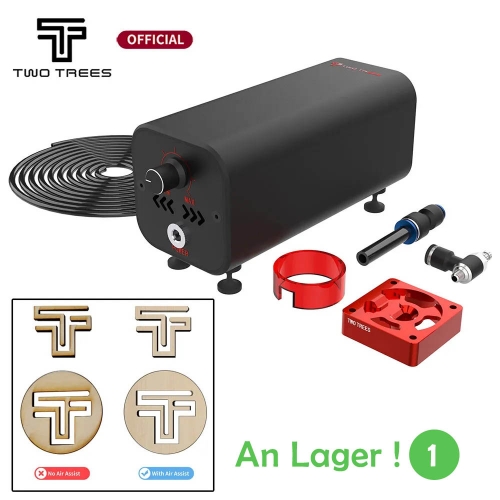 TWOTREES Air Airflow Assist Kit 10-30L/min Air Assist Pump Low Noise Remove Smoke and Dust for Laser Engraver Cutter Machine
