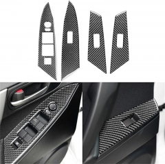Interrupteur de levage en verre, autocollant en fibre de carbone, accessoires de voiture, intérieur compatible avec Mazda 3 Axela 2010-2013, noir