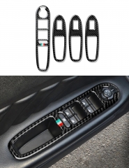 Autocollant de commutateur de fenêtre de voiture, garniture en Fiber de carbone pour accessoires compatibles avec Alfa Romeo 159 2004 – 2011