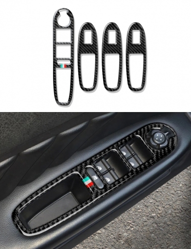 Car Window Switch Sticker Carbon Fiber Trim For Compatible with Alfa Romeo 159 2004-2011 Accessories
