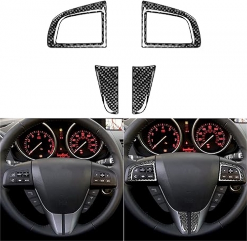Autocollant décoratif personnalisé pour bouton de volant Mazda 3 Axela 2010 – 2013, garniture de menton pour tableau de bord de voiture Mazdaspeed 3