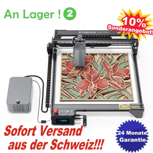 ATOMSTACK X40 PRO Lasergravierer 210W Gravur-Schneidemaschine 48W/24W Duale Ausgangsleistung DIY CNC Schneiden & Gravieren mit F30 Air Assist Kit