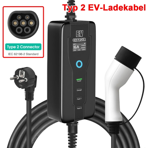 E-Auto Tragbare EV-Ladekabel Typ 2 16A IEC 62196