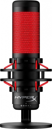 HyperX QuadCast - Standalone USB microphone with extensive functions for streamers gamers, black