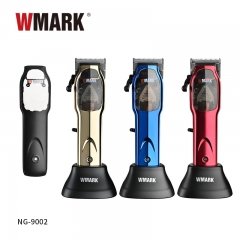 2024 Wmark NG-9002 tondeuse à cheveux professionnelle à grande vitesse moteur magnétique micro ébréché 9000 tr/min moteur 9V avec station de charge