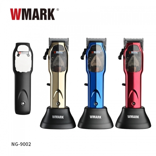 2024 Wmark NG-9002 tondeuse à cheveux professionnelle à grande vitesse moteur magnétique micro ébréché 9000 tr/min moteur 9V avec station de charge