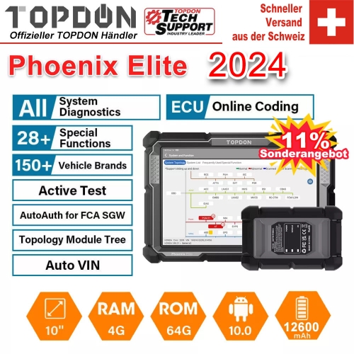 Topdon Phoenix Elite OBD2-Diagnosescanner Programmierung