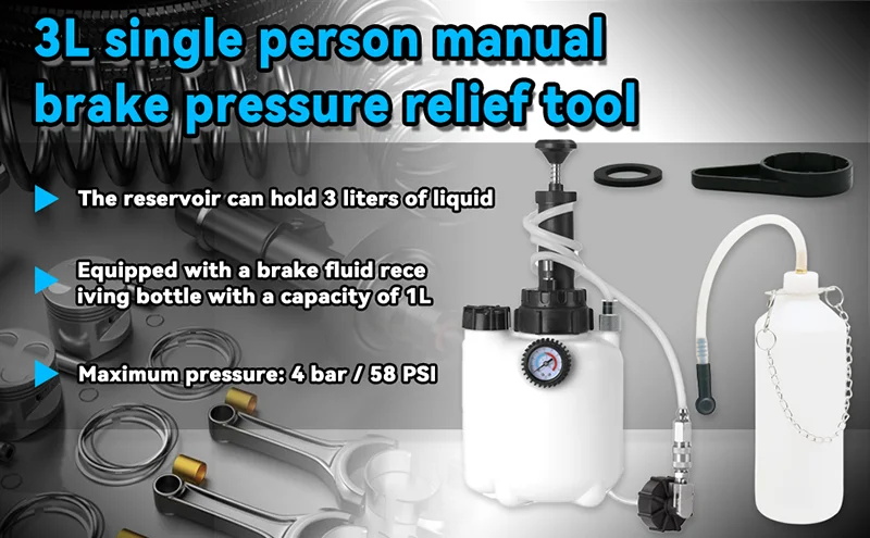 Brake bleeding device overpressure