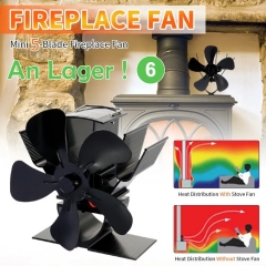 5 blades fireplace fan 2 in 1 standing/wall stove fan wood burner efficient ecological quiet fan heat circulation fan