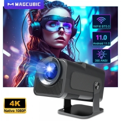 Magcubic 4K natif 1080p Android 11 projecteur 390ANSI HY320 double WiFi6 BT 5.0 cinéma projecteur extérieur Portable mis à jour HY300