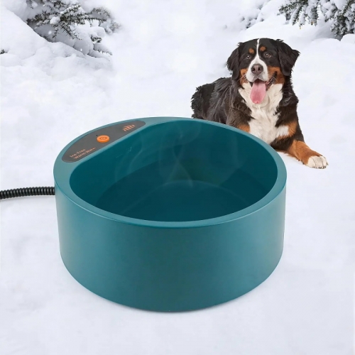 Atuban heated water bowl for dogs, non-freezing heated outdoor dog bowl, winter heated pet bowl for cats, chickens, wild animals