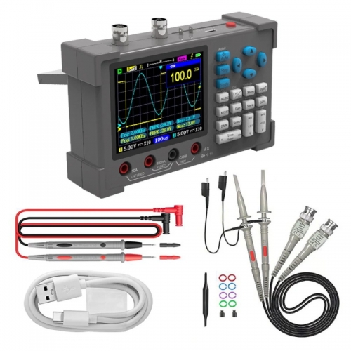 3in1 Oscilloscope Multimeter Signal Generator Machine 3.2 Inch IPS Display 120Mhz Bandwidth 250MSa/s Sampling Rate Dual Channel Oscillometer