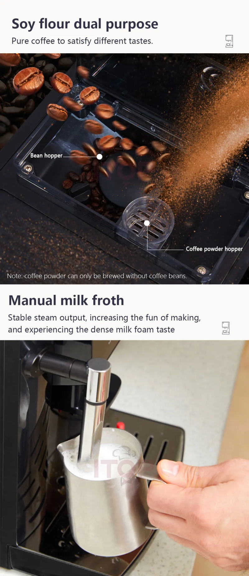 Fully automatic 19 bar coffee machine