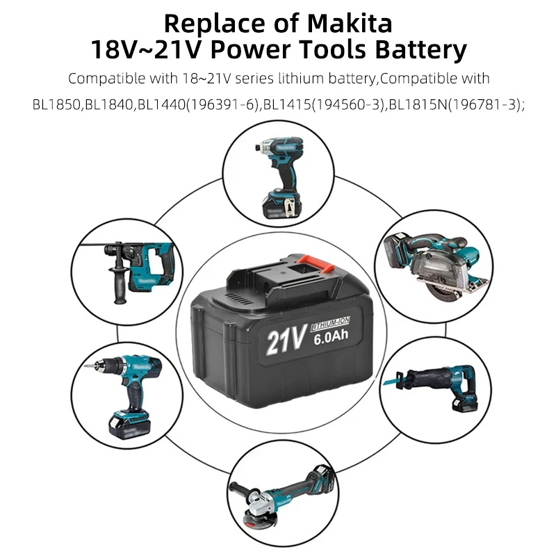 2 Makita batteries 21V 6Ah