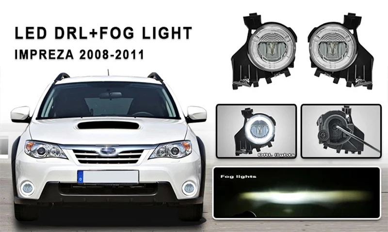 Subaru Impreza GR 2008-2011 fog lights with daytime running lights