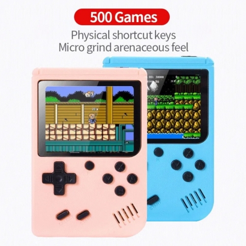 Retro portable mini handheld video game console 8 bit 3.0 inch color LCD kids color game player built in 500 games