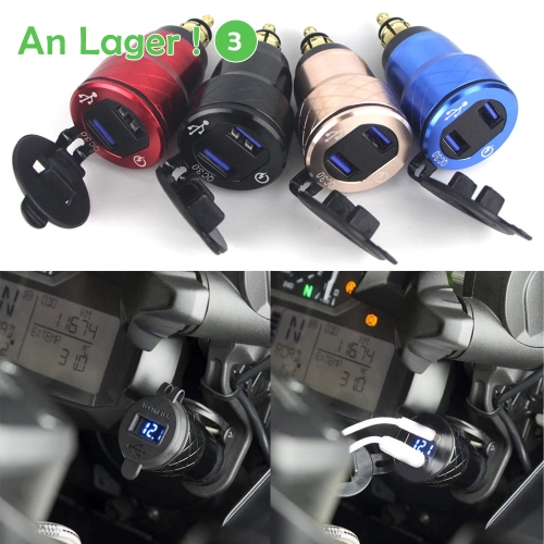 Quick Charge 3.0 Dual USB Motorcycle Charger Socket For BMW R1250GS LC F800GS F700GS F650GS R1200GS