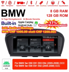 8.8" Qualcomm Snapdragon 665 Android 13.0 4G LTE Autoradio / Multimédia USB WiFi Navi Carplay Pour BMW 5 Series E60 E61 E63 3 Serie E90 E91 E92 CCC