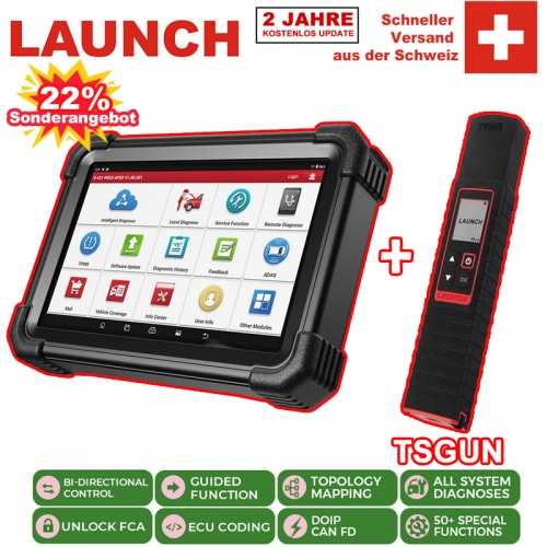 LAUNCH X431 PRO3 APEX Profi Outil d'analyse de voiture appareil de diagnostic OBD2 Scanner + LAUNCH X-431 TSGUN TPMS détecteur de pression des pneus