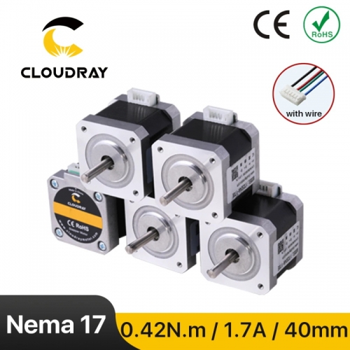 Cloudray Nema 17 Stepper Motor 0.42N.m 1.7A 2 Phase 40mm Stepper Motor 4-lead for 3D Printer CNC Engraving Milling Machine