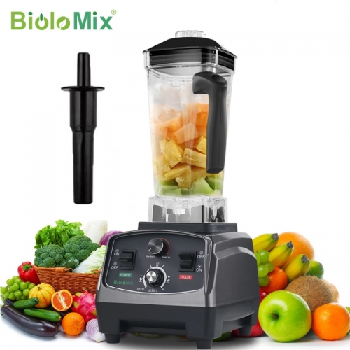 BioloMix 3HP 2200W Heavy Duty Commercial Grade Timer Blender Juicer Fruit Food Processor Ice Smoothies BPA Free 2L jar