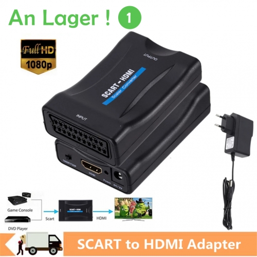 1080P SCART to HDMI Video Audio Converter Adapter for TV DVD